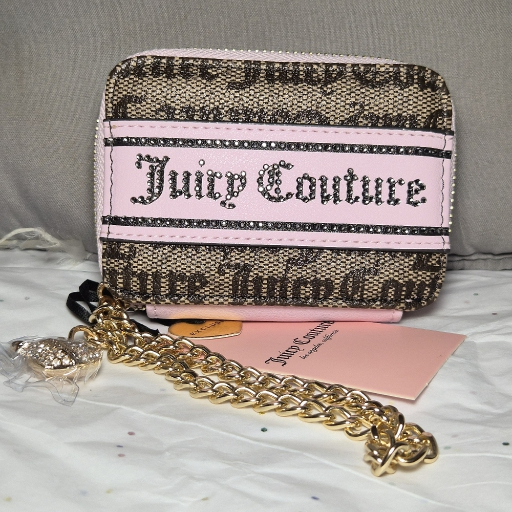 Juicy Couture Small Pink And Logo Bling Wallet Nwt